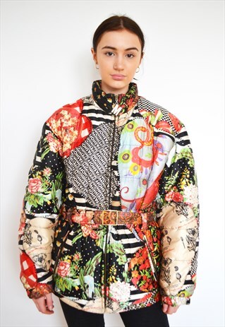RARE VINTAGE MOSCHINO PUFFER PUFFA FLORAL JACKET