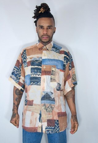 VINTAGE HAWAIIAN CRAZY PATTERNED SHIRT