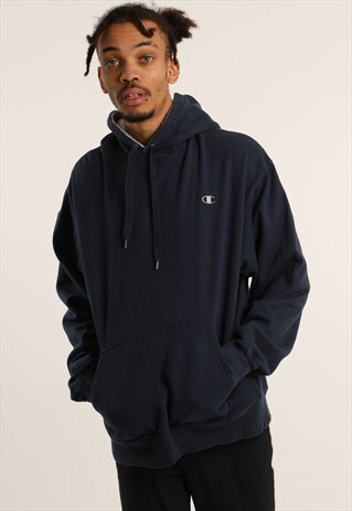 VINTAGE CHAMPION EMBROIDERED LOGO HOODIE