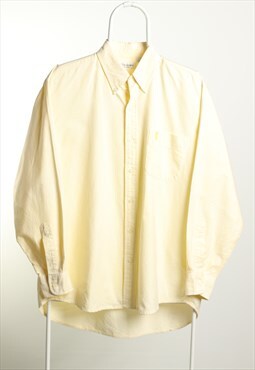 Vintage YSL Logo Long Sleeve Striped Shirt Yellow
