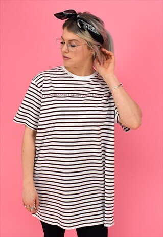G&G BURGUNDY / WHITE STRIPED S/S TEE