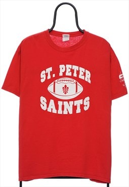 Vintage St Peter Saints Graphic Red TShirt Womens