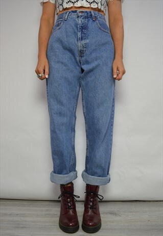 90S LEVI'S 615 ORANGE TAB MEDIUM BLUE WASH HIGH WAIST JEANS