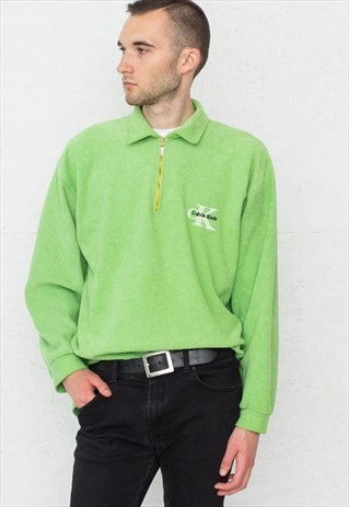 90S VINTAGE GREEN CK CALVIN KLEIN JUMPER SWEATSHIRT