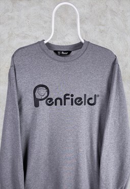 Grey Penfield Sweatshirt Spell Out Graphic Medium