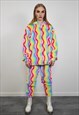 GAY JACKET RAINBOW HOODIE FESTIVAL FLEECE BRIGHT RAVE BOMBER