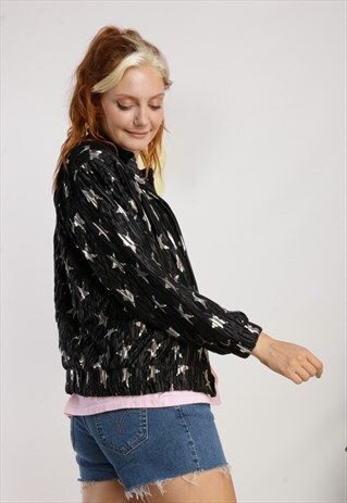 VINTAGE FESTIVAL STAR BOMBER JACKET BLACK X386