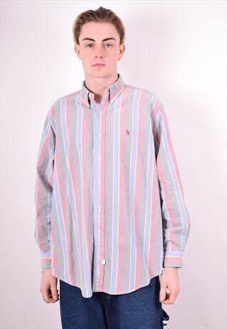RALPH LAUREN MENS VINTAGE SHIRT XL MULTI STRIPE 90'S