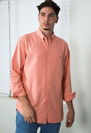 VINTAGE POLO RALPH LAUREN SHIRT LOGO 90S L 10.4
