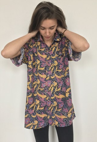 PATTERNED OVERSIZED RETRO VINTAGE UNISEX FESTIVAL SHIRT