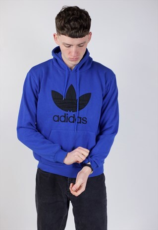 VINTAGE 90S ADIDAS BLUE HOODIE