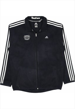 Adidas 90's Spellout Zip Up Fleece Large Black