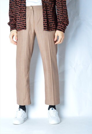 VINTAGE 90S UNISEX MUSTARD BROWN STRIPED PANTS