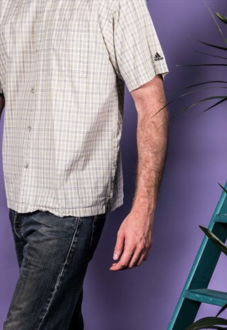 VINTAGE ADIDAS SHIRT WITH GREEN CHECKS