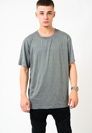 VINTAGE GREY REEBOK T-SHIRT MENS MEDIUM