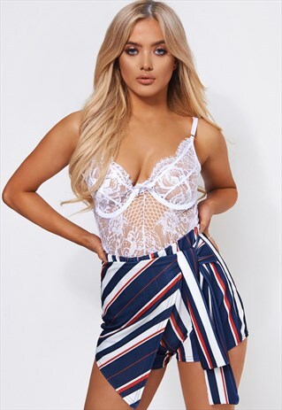 LIANA STRIPE TIE FRONT SHORTS