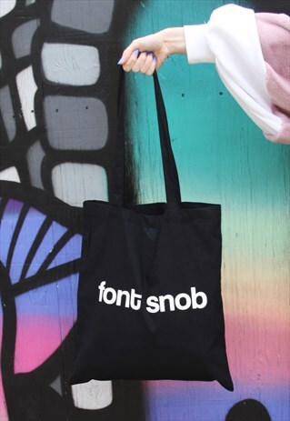 BLACK FONT SNOB TOTE BAG