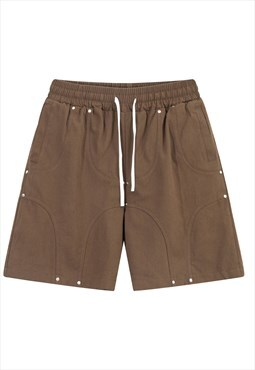 Utility shorts premium gorpcore pants in brown