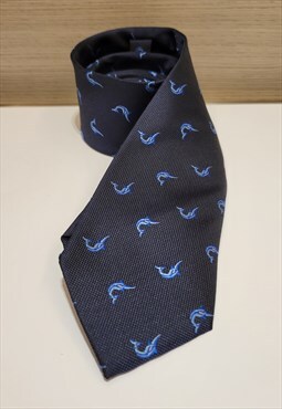 Fish Pattern Tie in Blue Color