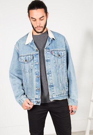 VINTAGE 80'S LEVI'S CONTRAST COLLAR JACKET / S0067
