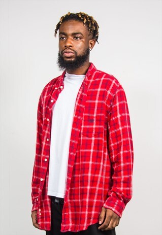 CHAPS RALPH LAUREN RED 90'S FLANNEL CHECK SHIRT