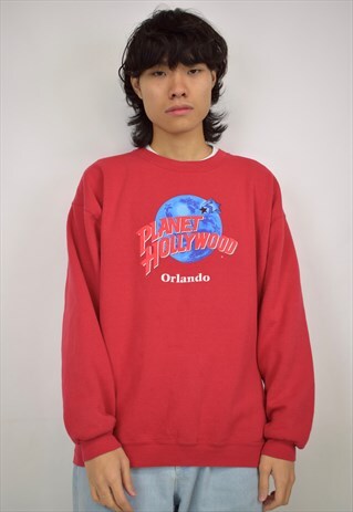 VINTAGE 90S RED PLANET HOLLYWOOD SWEATSHIRT