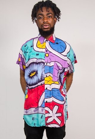 90'S VINTAGE BRIGHT CRAZY WAVEY IBIZA FESTIVAL SHIRT