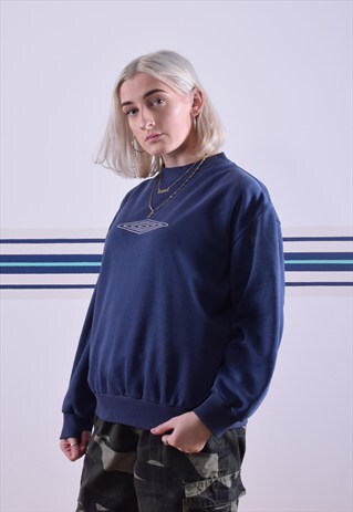 NAVY UMBRO EMBROIDERED SWEATSHIRT
