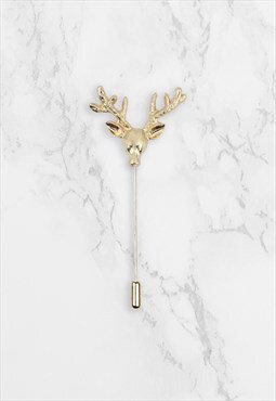 High Quality Stag Head Lapel Pin In Gold
