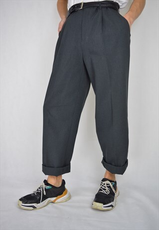 VINTAGE GREY CLASSIC STRAIGHT TROUSERS