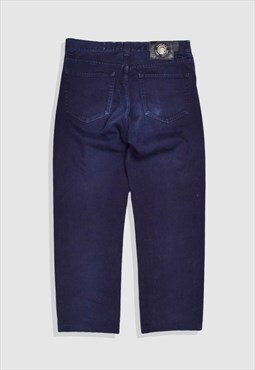 Vintage 1990s Versace Straight-Leg Denim Jeans in Navy