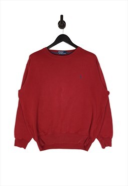 Polo Ralph Lauren Small Logo Sweatshirt In Red Size Medium