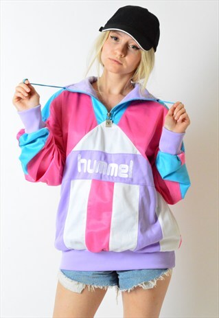 HUMMEL VINTAGE 90S COLOUR BLOCK 1/4 ZIPPER SPORTS JACKET