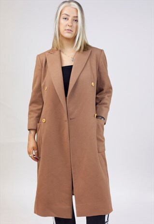 VINTAGE 90'S FENDISSIME BROWN WOOL COAT