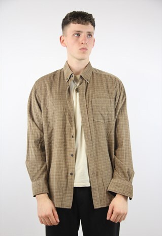 VINTAGE CORD TAN CHECK SHIRT