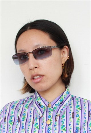 Y2K PURPLE OMBRE TINT HALLE BERRY STYLE SUNGLASSES
