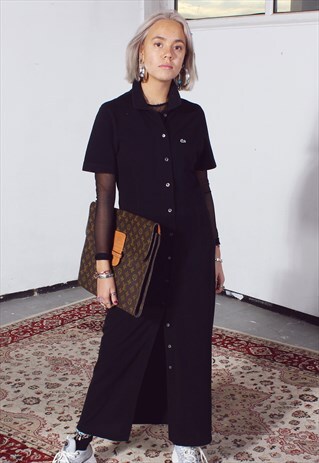 VINTAGE LACOSTE BLACK POLO STYLE DRESS