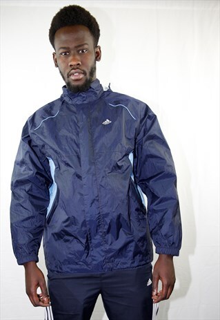 VINTAGE NIGHT BLUE ADIDAS WINDBREAKER