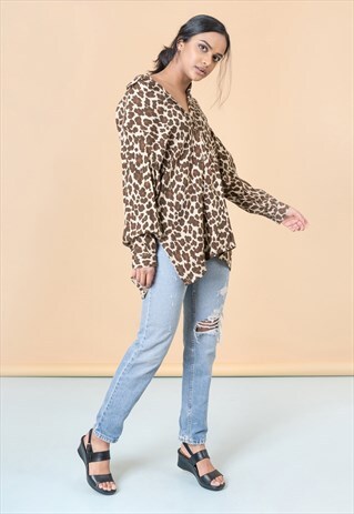 LEOPARD PRINT OVERSIZE BLOUSE