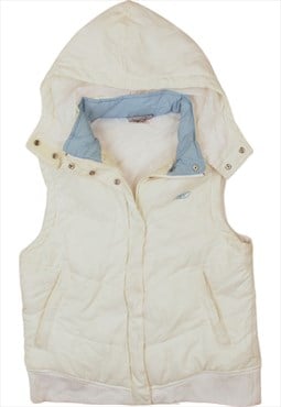 Vintage 90's Reebok Gilet Vest Sleeveless Hooded Beige