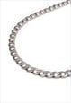 STAINLESS STEEL SILVER FINISH CURB HEAVY NECK CHAIN NECKLACE