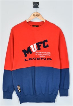 Vintage Manchester United Sweatshirt Red Medium