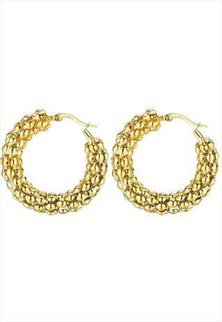 GOLD ALL HOOPS ON DECK EARRINGS