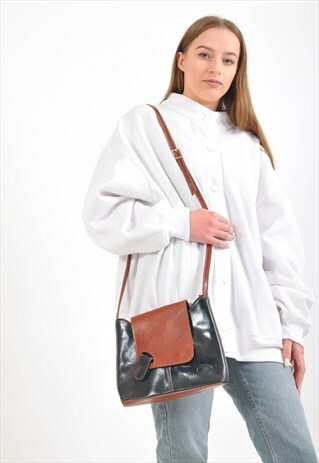 VINTAGE 90'S REAL LEATHER SHOULDER BAG