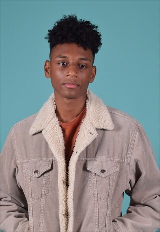 VINTAGE LEVI'S BEIGE CORDUROY SHERPA JACKET