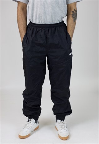 VINTAGE 90'S PUMA BLACK SHELL TRACKSUIT BOTTOMS