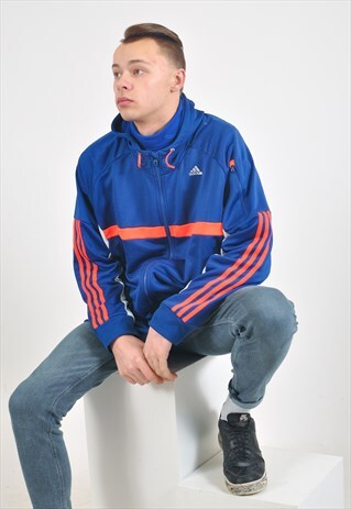 VINTAGE ADIDAS HOODIE IN BLUE