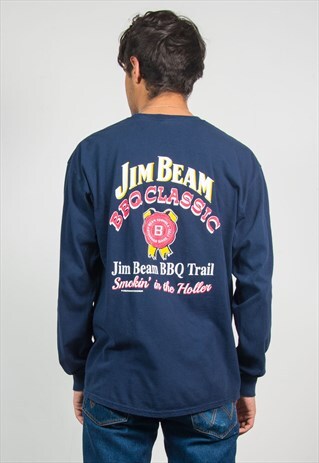 JIM BEAM WHISKEY BBQ CLASSIC USA LONG SLEEVE T-SHIRT