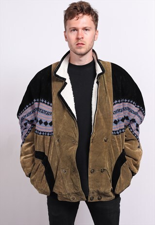 VINTAGE AZTEC INCA FESTIVAL FLEECE JACKET
