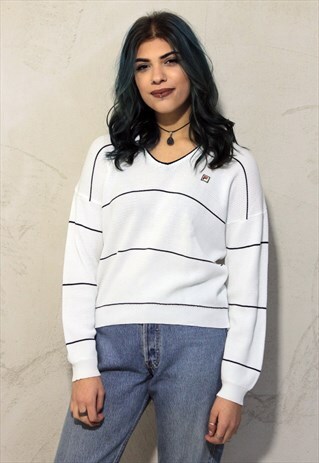 WHITE VINTAGE FILA JUMPER A341